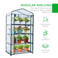 Outdoor Garden Extra-Thick Galvanized Steel Raised Garden Bed Planter Kit Box with Greenhouse with Large Zipper Windows Dual Use